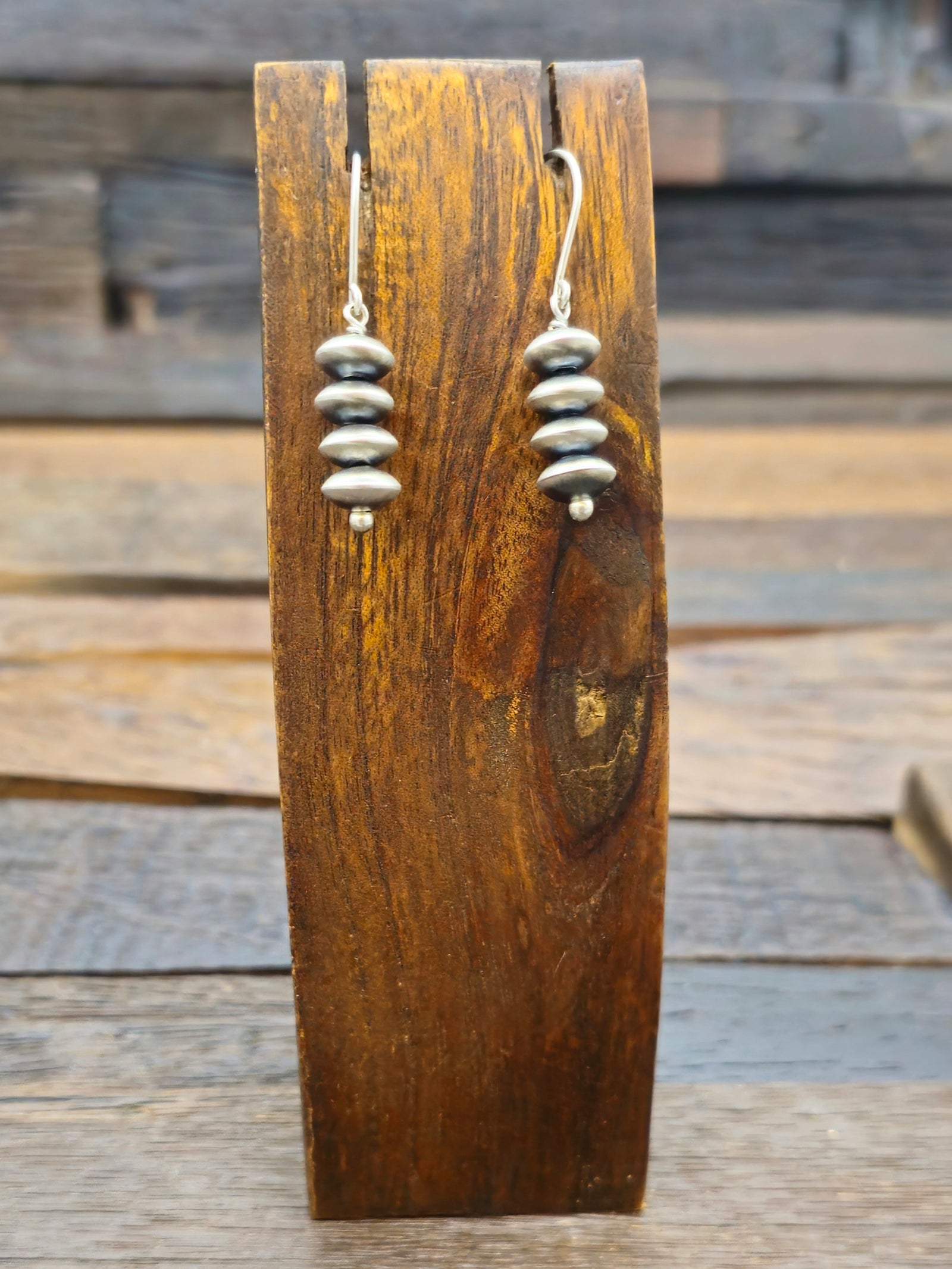 Sterling Silver Disc Bead Earrings by Bryannen Halwood