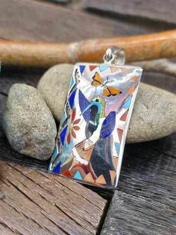 Turquoise Cobblestone Inlay Sterling Silver Cuff by Louise Pete - 6 1/2 in. with Gap