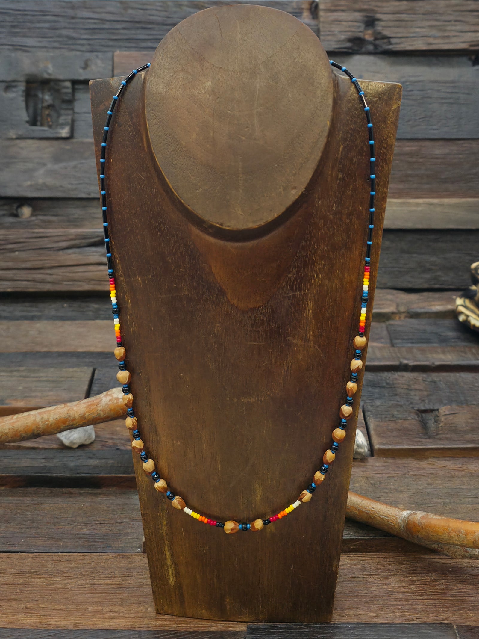 Navajo Ghost Beads by Andrea Begay - Dark Blue and Black