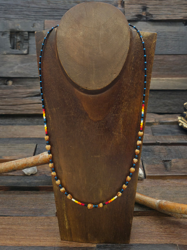 Navajo Ghost Beads by Andrea Begay - Dark Blue and Black