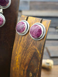Purple Spiny Oyster Lariat Necklace and Earring Set by Darrin Livingston - 26 in.