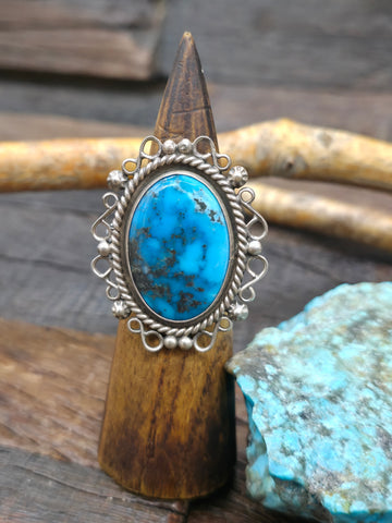 Sterling Silver Turquoise Ring by Eugene Gruber - Size 10