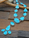 Sterling Silver and Sonoran Turquoise Lariat Necklace by Randall Endito - 24 in.