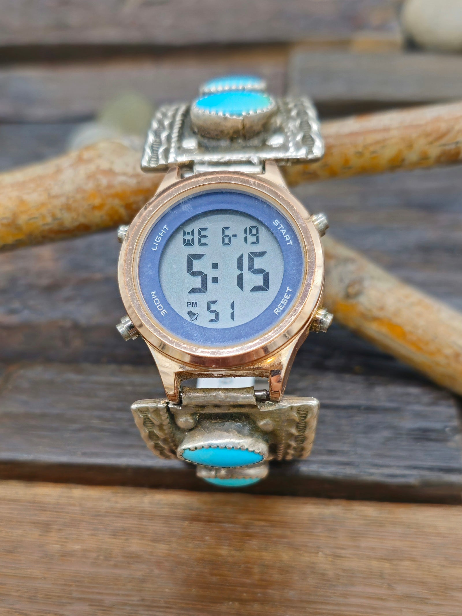Vintage/Estate Sterling Silver and Turquoise Watch - 6 1/2 in.