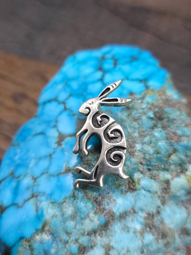 Cast Sterling Silver Rabbit Pin - 1 1/4 in. by 5/8 in.