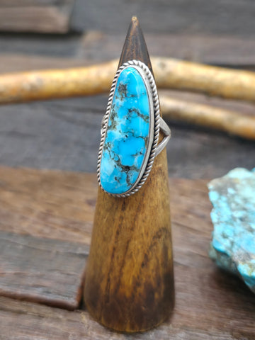Three Stone Sterling Silver Lapis Lazuli Ring by Maritta Martinez - Size 5