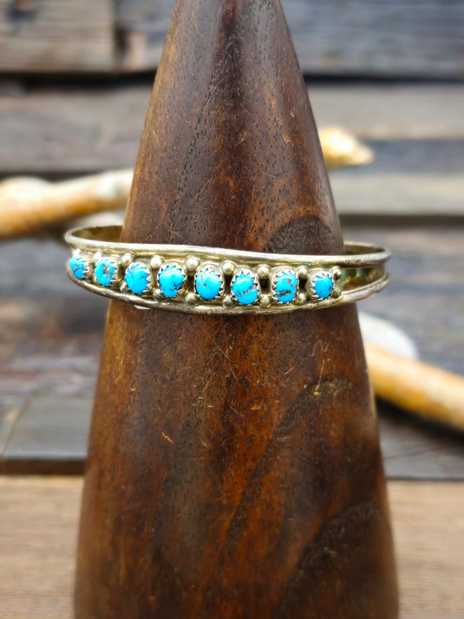 Vintage/Estate Turquoise Sterling Silver Cuff - 6 1/4 in.