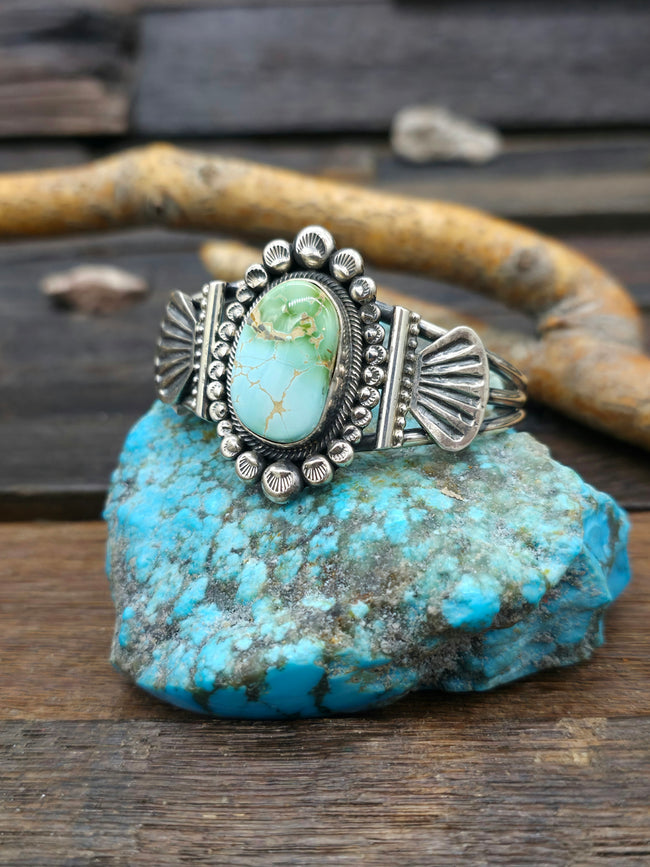 Royston Turquoise Sterling Silver Cuff by Leon Martinez - 6 in.