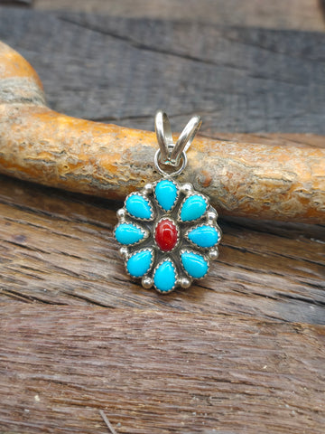 Sterling Silver Boulder Turquoise Pendant by Jacob Troncosa - 3 in. by 2 in.