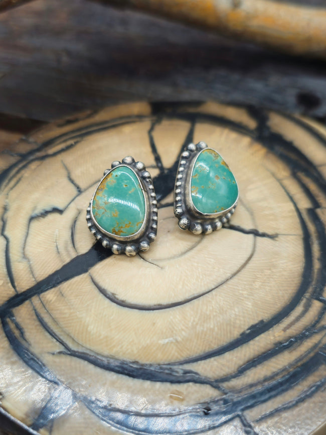 Green Turquoise Post Earrings by J. Frank