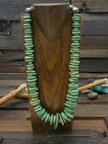 Green Skyhorse Turquoise Stone Bead Necklace by Fred Archuleta - 23 in.