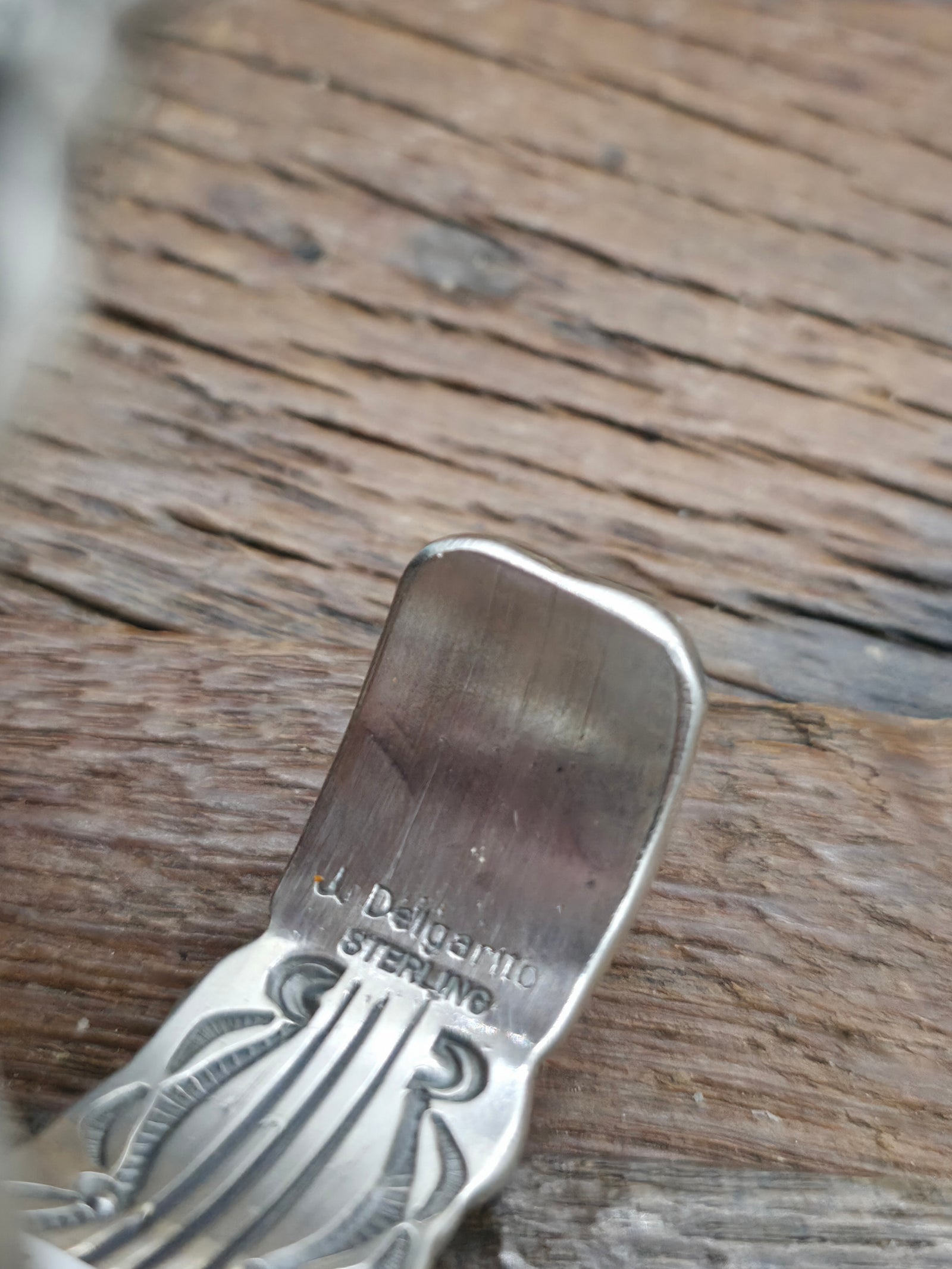 Stamped Sterling Silver Cuff by J. Delgarito - 6 3/4 in. with Gap