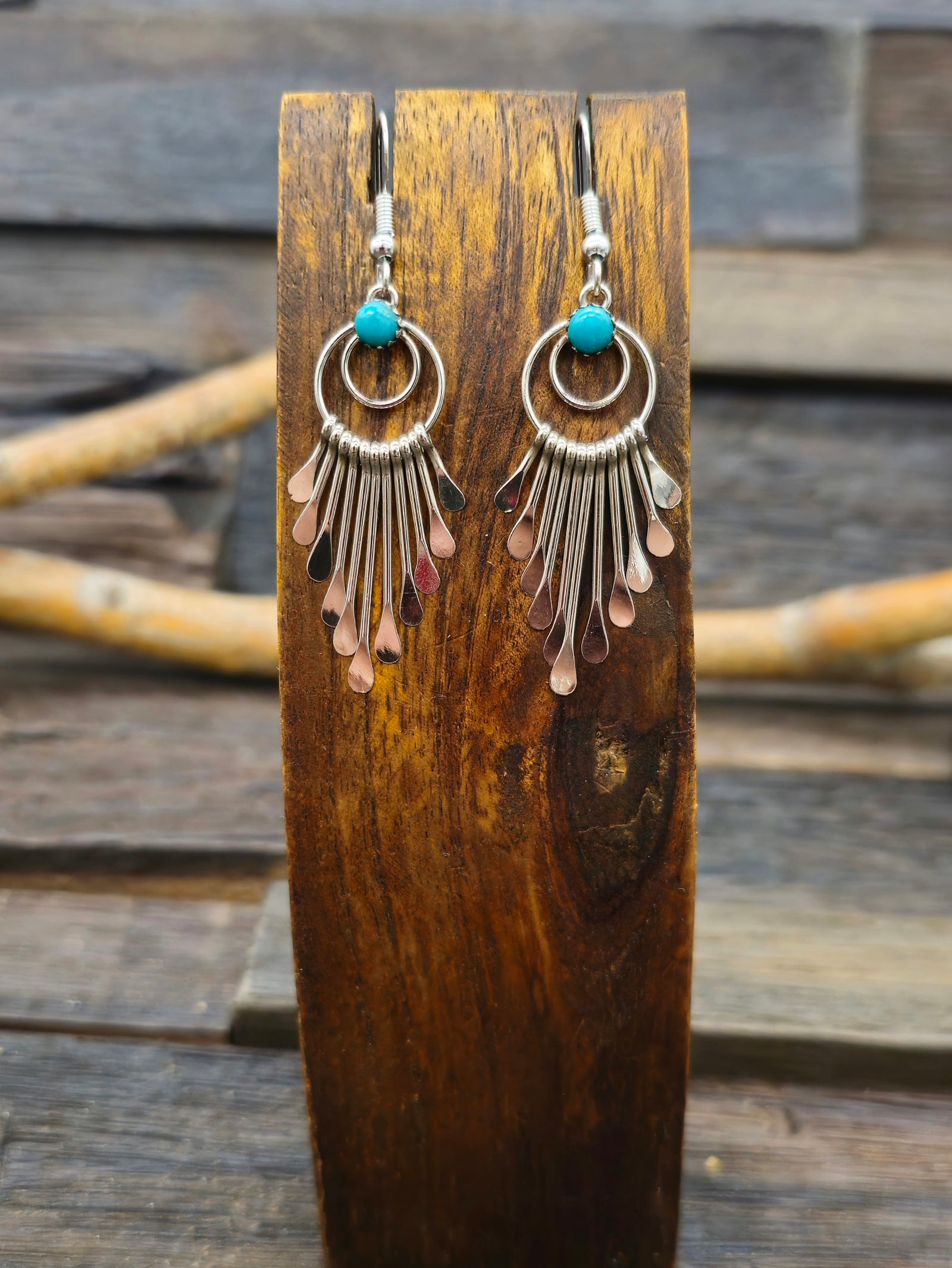 Pauline Armstrong Sterling Silver Dangle Earrings with Turquoise