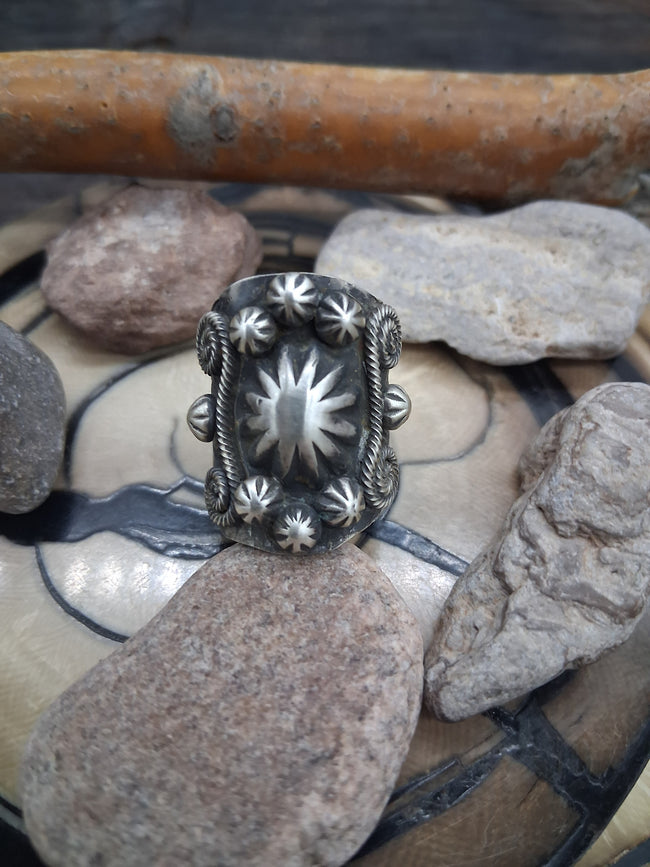 Sterling Silver Starshot Band Ring Size 5 1/2 by Richard Jim