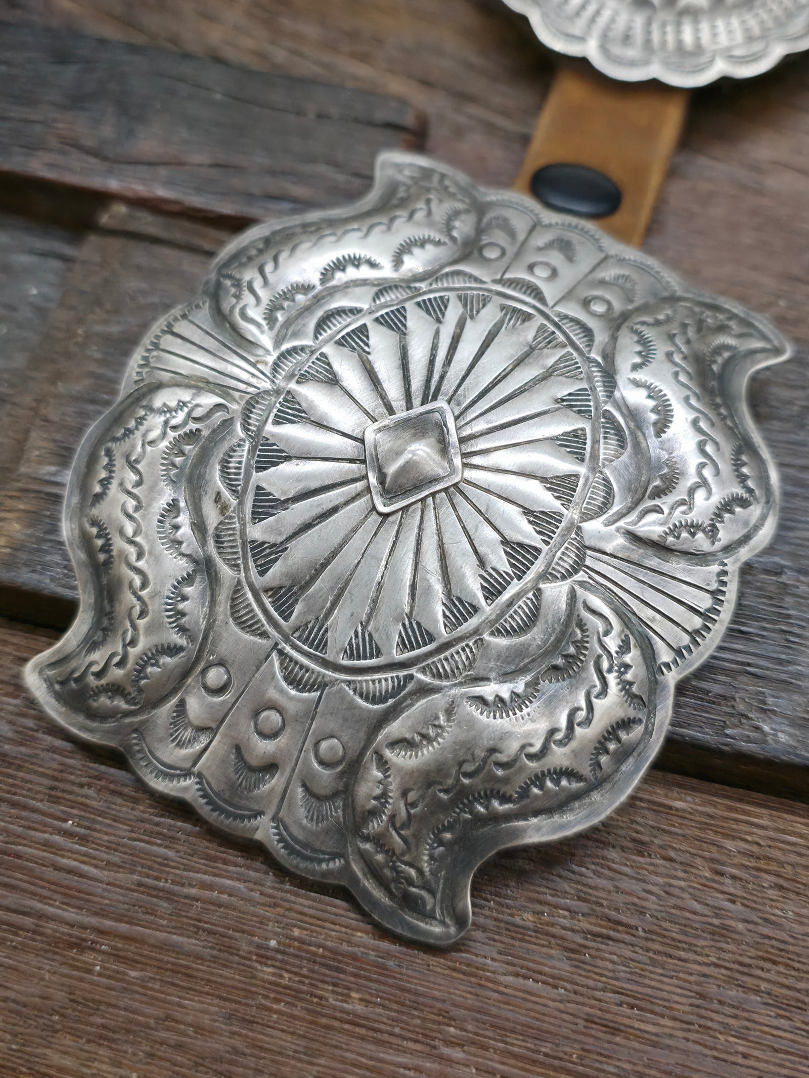 Sterling Silver Concho Belt by Dan Morgan - 52 in.