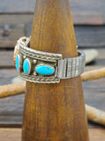 Vintage/Estate Sterling Silver and Turquoise Watch - 6 1/2 in.
