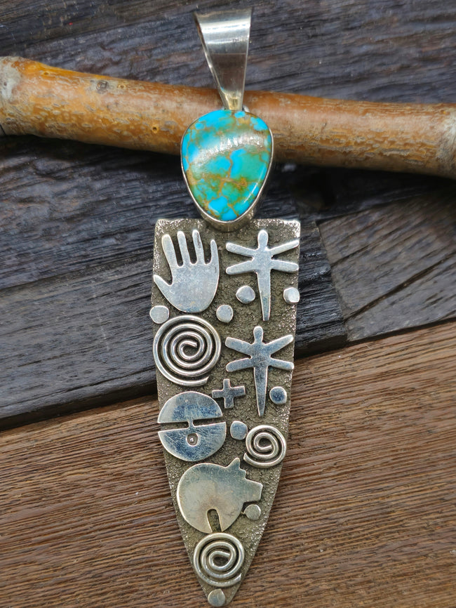 Alex Sanchez Sterling Silver & Turquoise Pendant