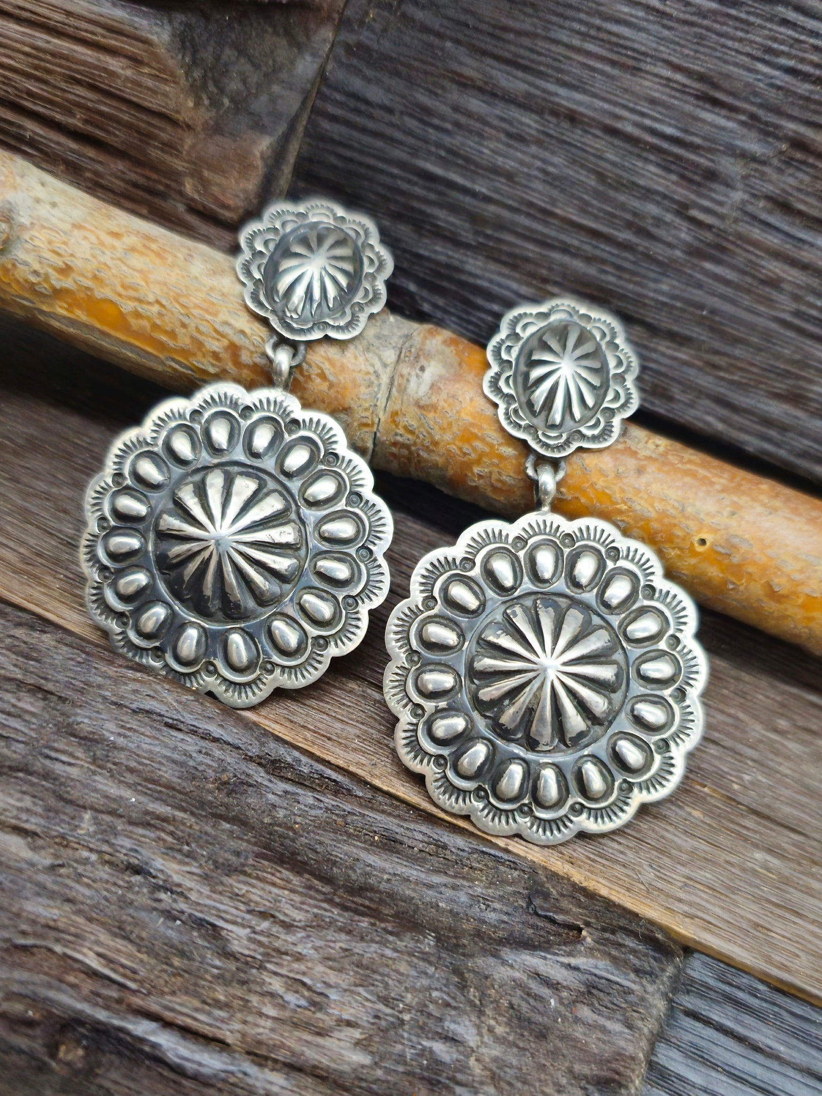 Stamped Sterling Silver Earrings by O. Willie