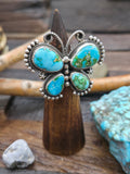 Sterling Silver Sonoran Turquoise Butterfly Ring by Geneva Apachito - Size 9