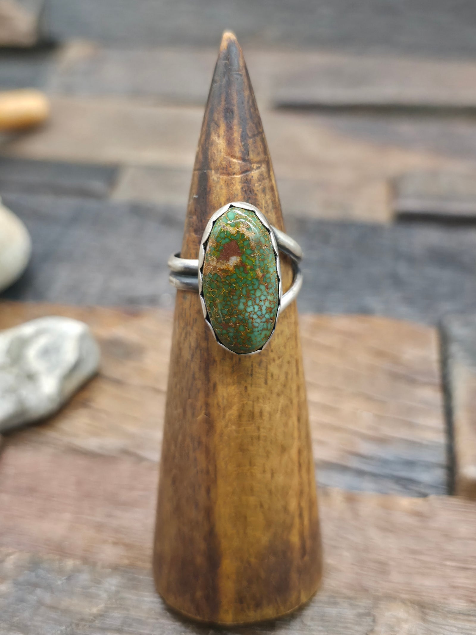 Sterling Silver Royston Turquoise Ring by "HH" - Adjustable