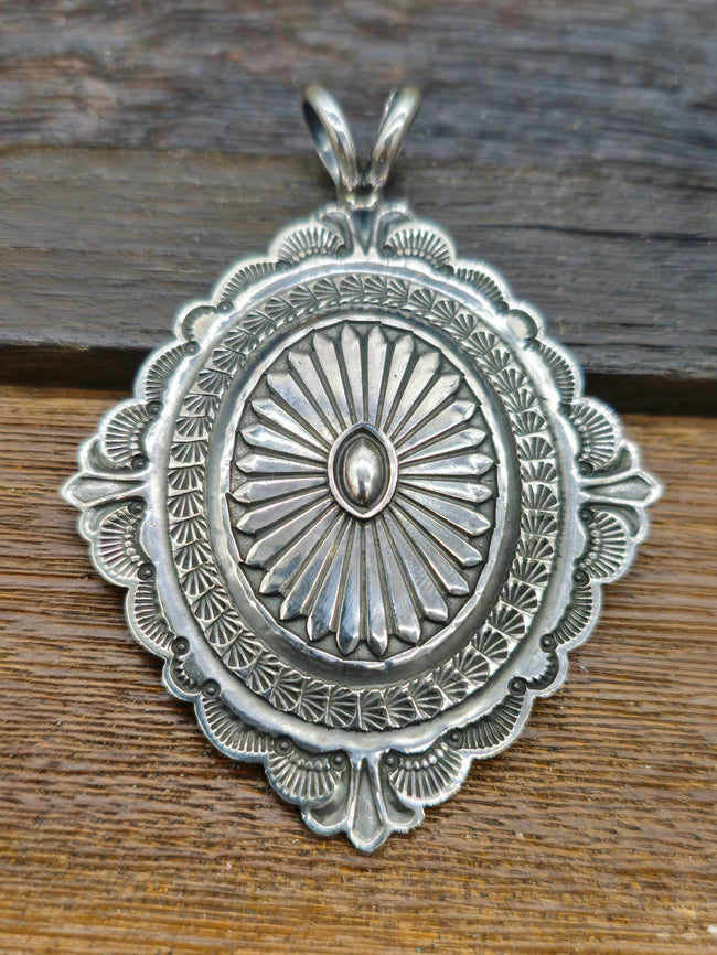 Stamped Sterling Silver Pendant by Sunshine Reeves