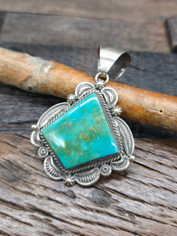 Sterling Silver Pendant by Priscilla Apache - Double Coil - 1 3/4 in. by 3/4 in.