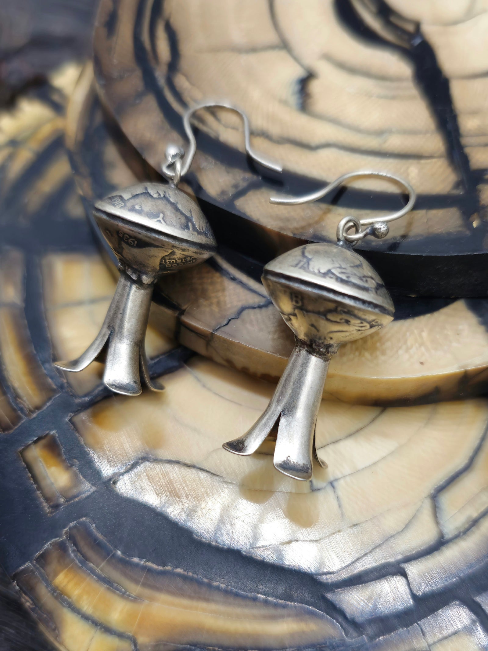 Mercury Dime Squash Blossom Earrings
