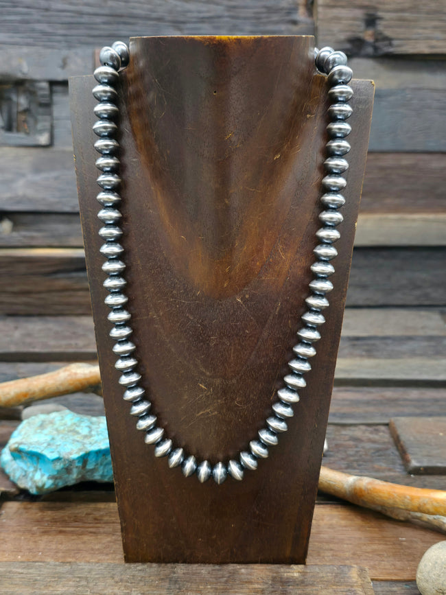 Sterling Silver Saucer Bead Necklace by Michelle Jameson - 20 in 10 mm. Bead