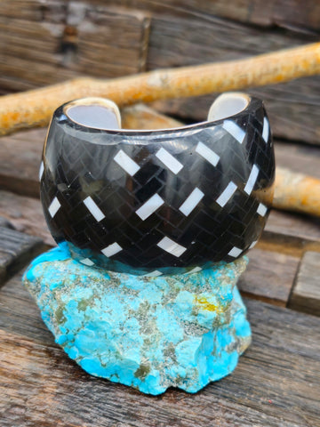 Turquoise and Sterling Silver Bangle by Mark Yazzie