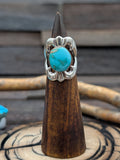 Sterling Silver and Sonoran Turquoise Ring by Isabelle Kee - Size 8