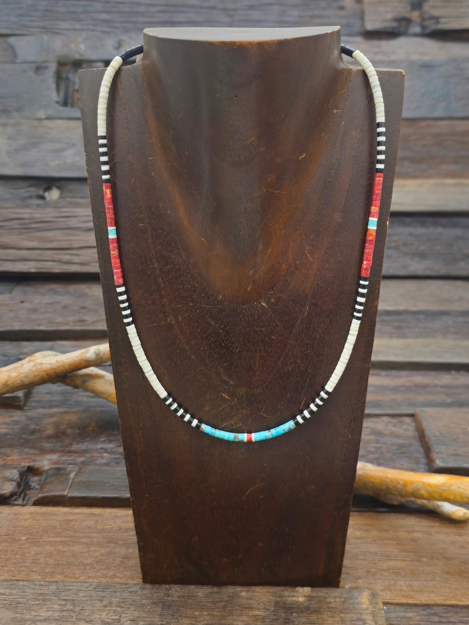 Colorblock Santo Domingo Necklace by Dorene Calabaza - 19 in.