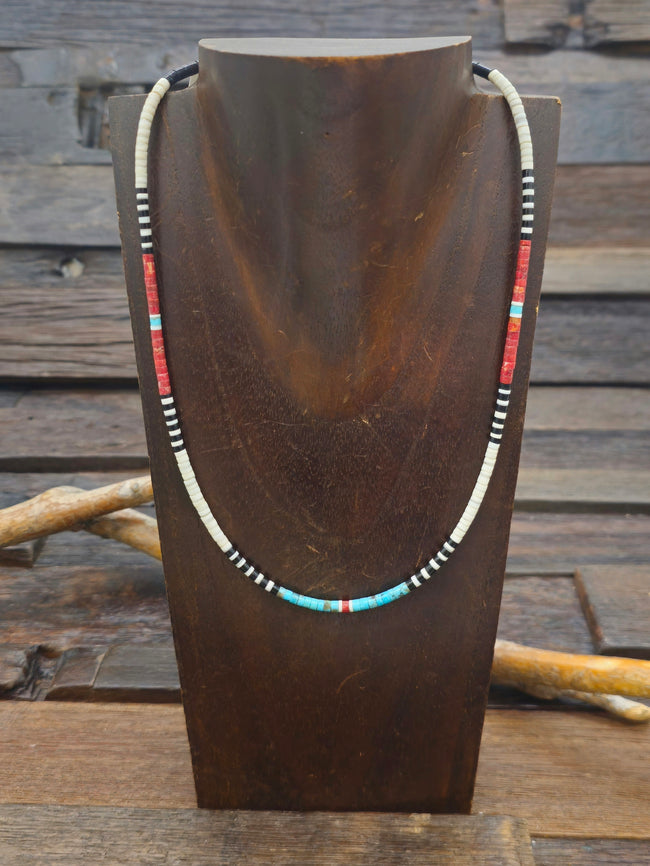 Colorblock Santo Domingo Necklace by Dorene Calabaza - 19 in.