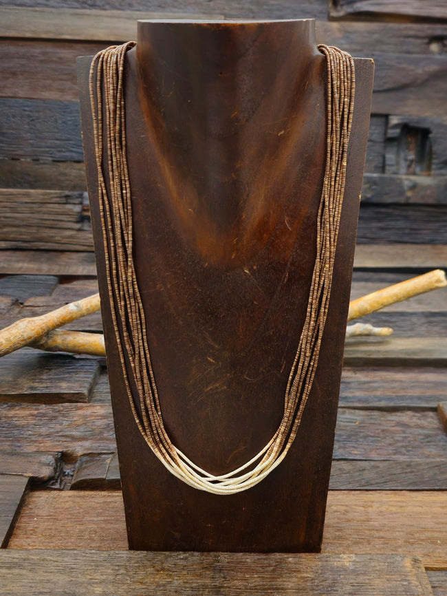Eight-Strand Fine Heishi Ombre Necklace 22 in