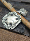 Sterling Silver Santa Fe Cross Pendant by Leander Tahe - 2 in.