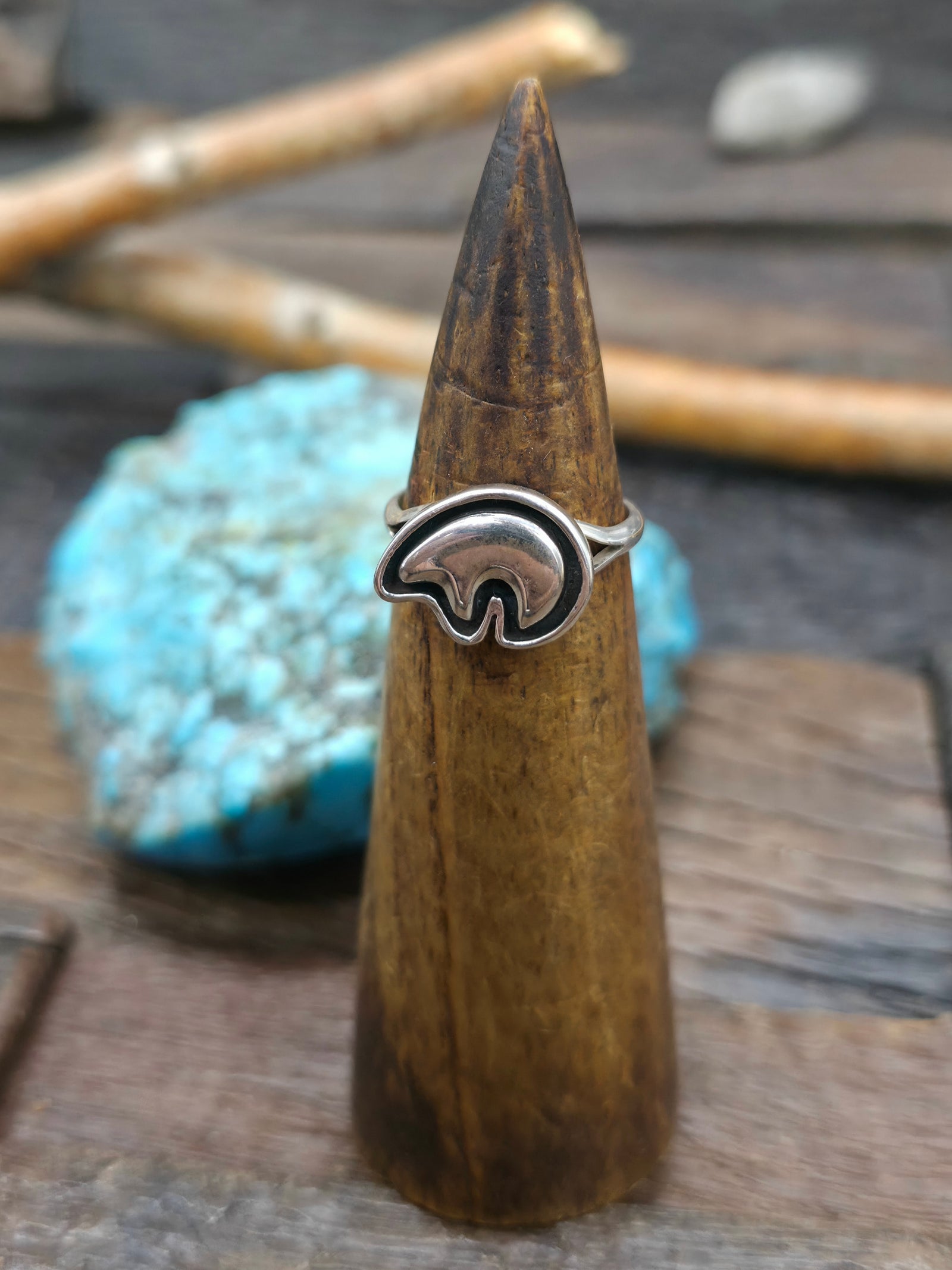Sterling Silver Bear Ring - Size 8 1/2