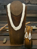 10 Strand Clam Shell Heishi Necklace and Earring Set by Ramona Bird - 18 in.