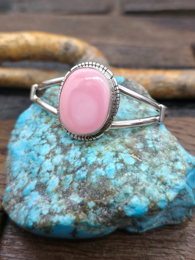 Sterling Silver Pink Conch Shell Bracelet by "SE" - 6 1/4 in.