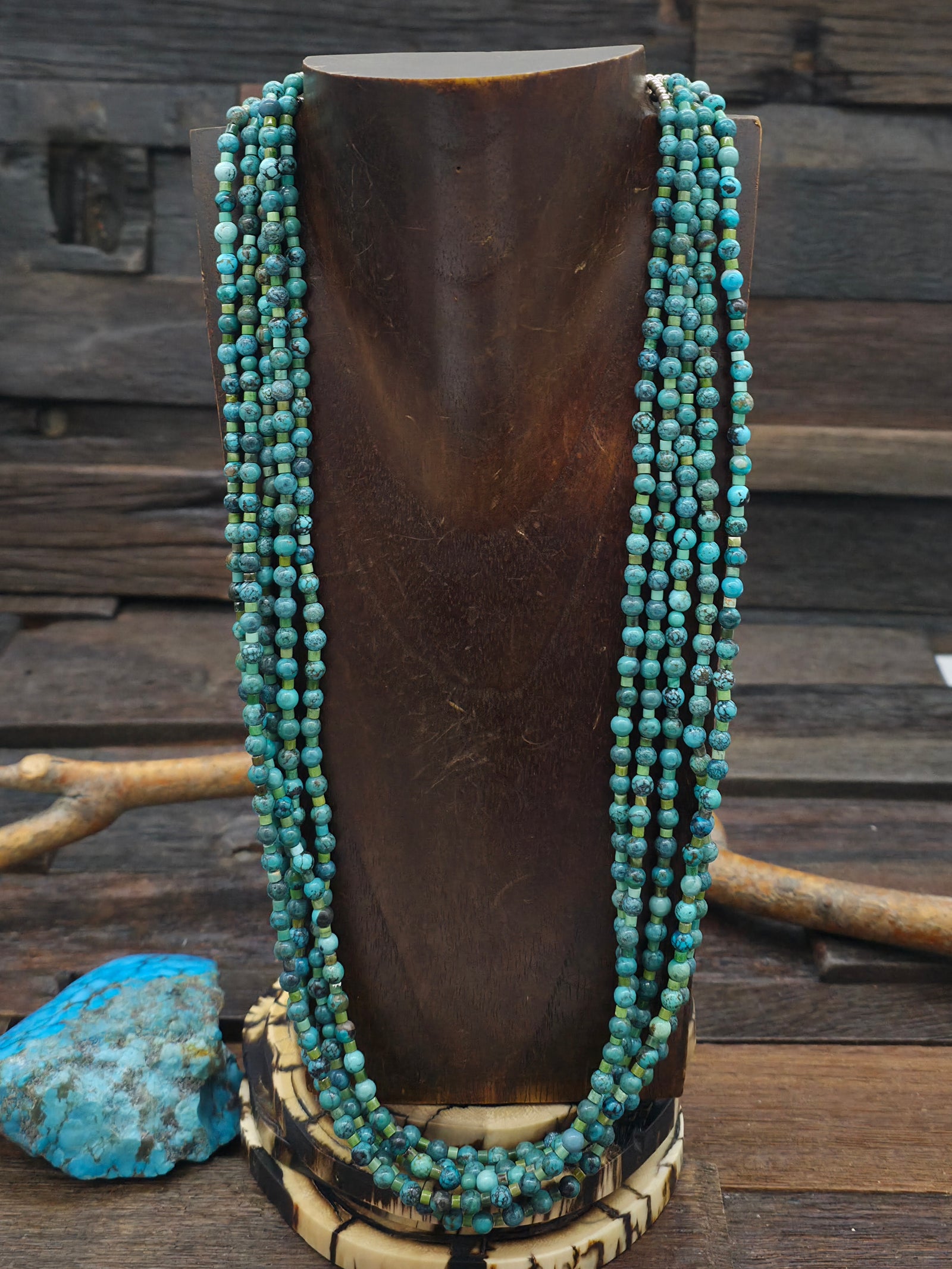 5 Strand Skyhorse Turquoise Necklace - 24 in.