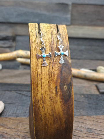Three Row Sterling Silver Half Hoop Earrings by Priscilla Apache - 3/4 in. by 1/2 in.