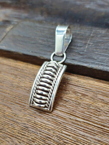 Stamped Sterling Silver Pendant by Sunshine Reeves