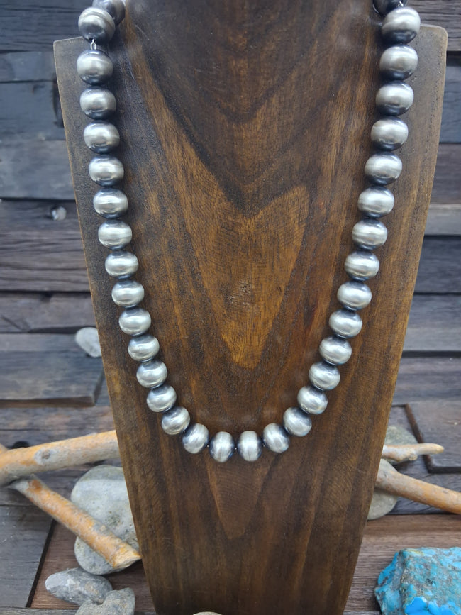 Sterling Silver Oxidized Navajo Pearls by Bryannen Halwood 18in