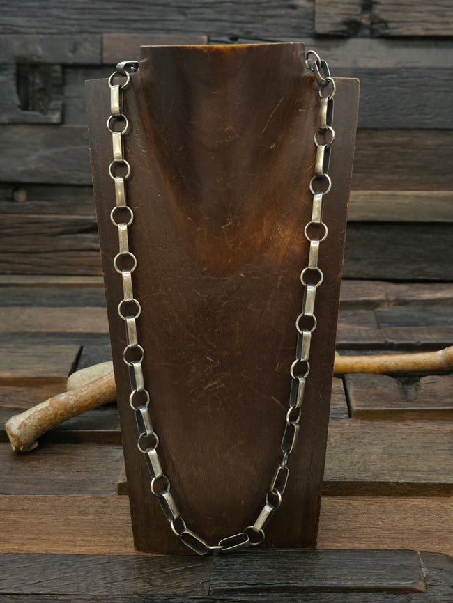 Sterling Silver Paperclip Chain by Lawrence Yazzie - 24 in.