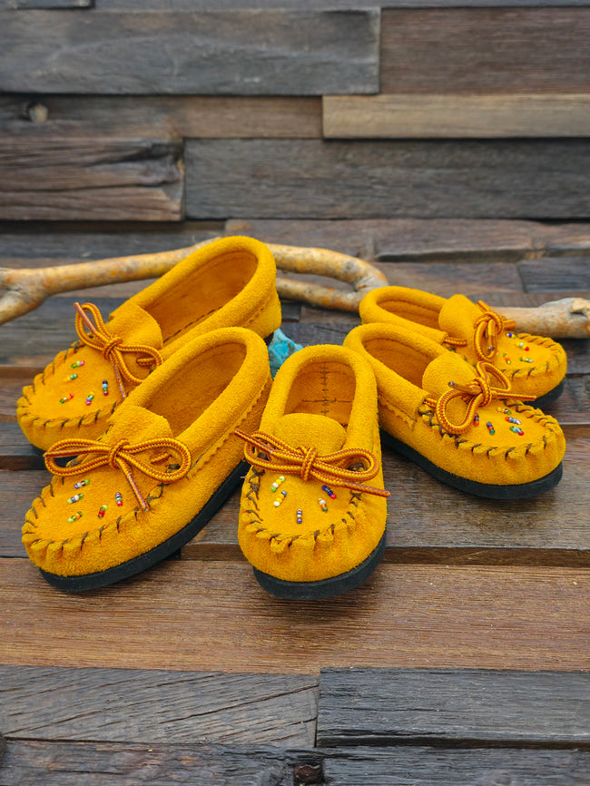 Bastien Infant Beaded Moccasins - Tan