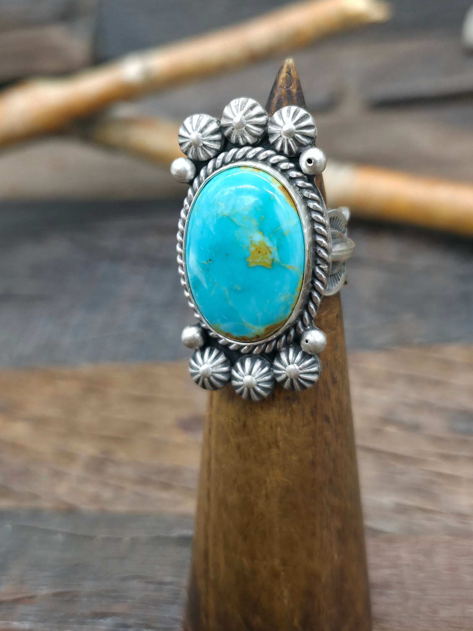Sterling Silver Turquoise Ring by Mike Calladitto - Size 7