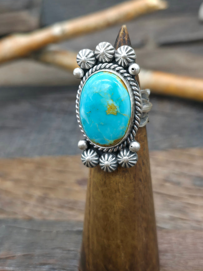Sterling Silver Turquoise Ring by Mike Calladitto - Size 7