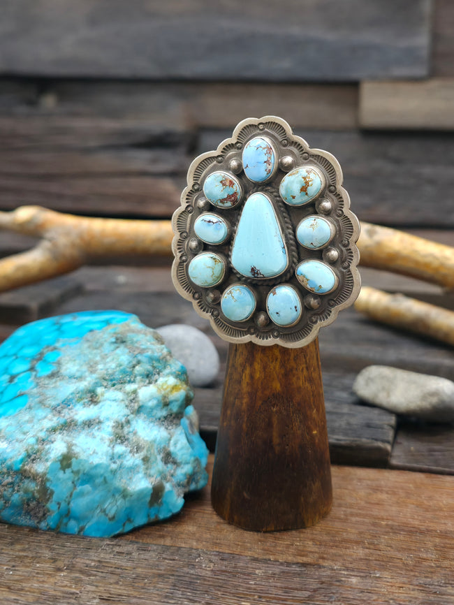 Sterling Silver Golden Hills Cluster Ring by Herman Smith -  Size 6 1/2