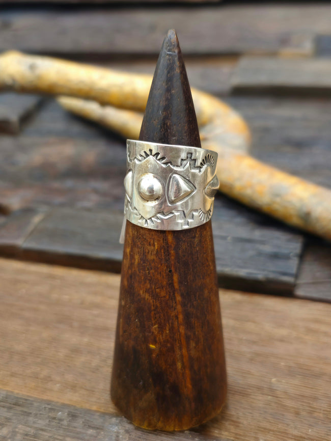 Stamped Sterling Silver Ring by Jacob Troncosa - Size 10