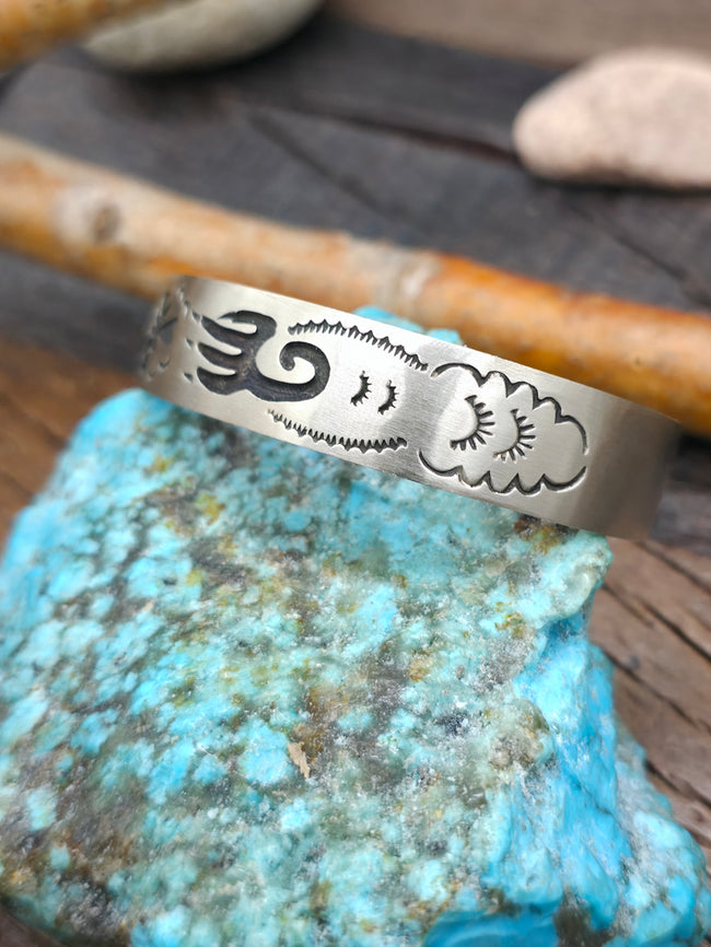 Sterling Silver Overlay Cuff Bracelet by Ralph Bia - 7 in. with Gap