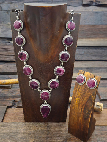 Boulder Turquoise Lariat Necklace by Darrin Livingston 18 in.