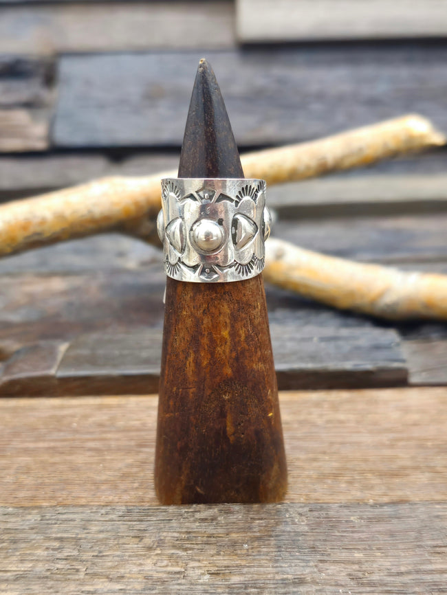 Stamped Sterling Silver Ring by Jacob Troncosa - Size 8 1/2